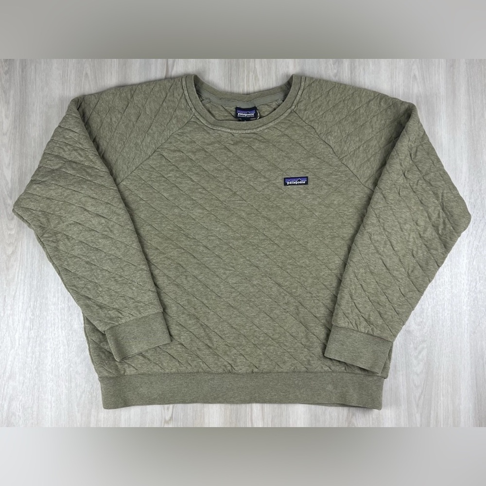Patagonia Organic Cotton Quilt Crew Pullover Sweatshirt Womens Celadon Size XL